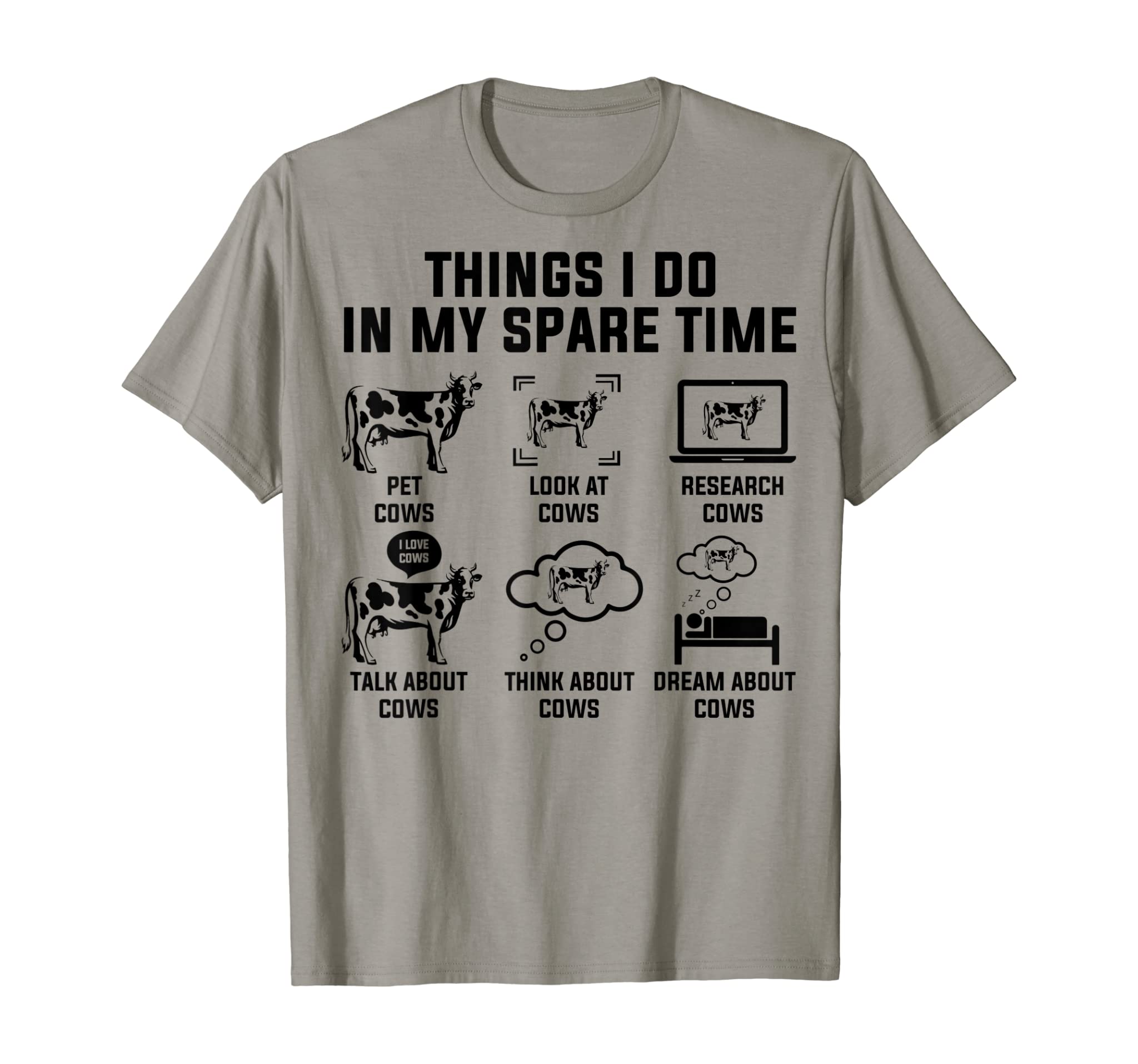 6 Things I Do In My Spare Time Cows Farm T-Shirt