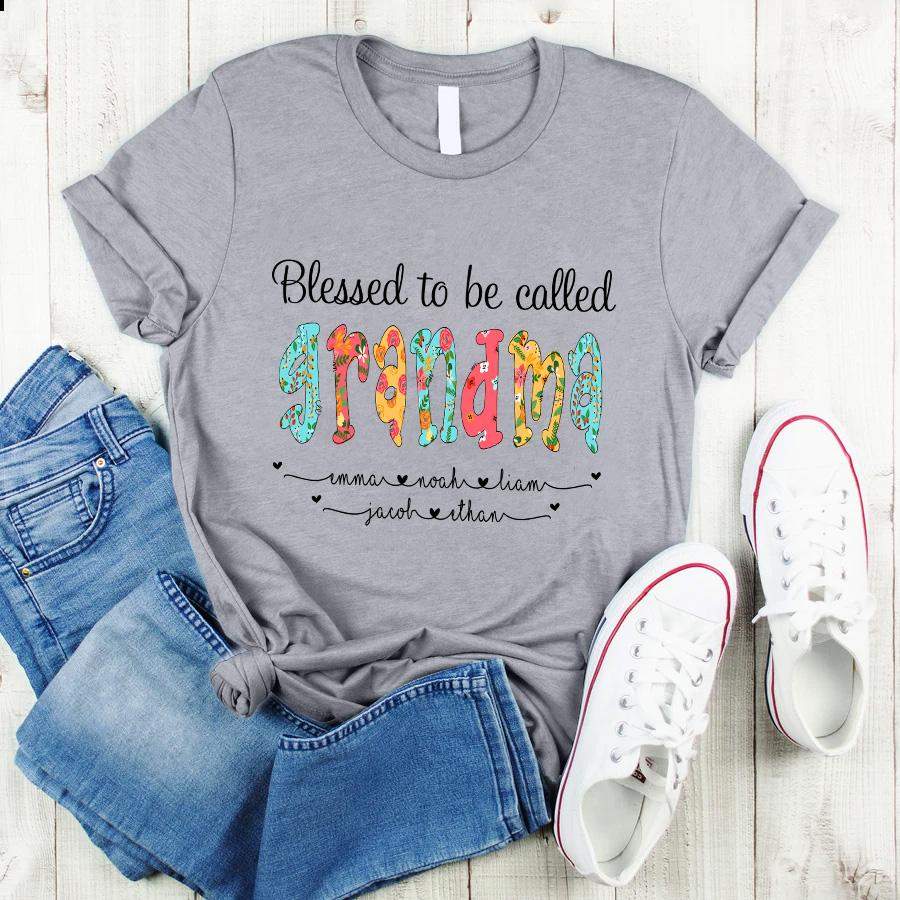 Blessed To Be Called Grandma | Personalized T-Shirt