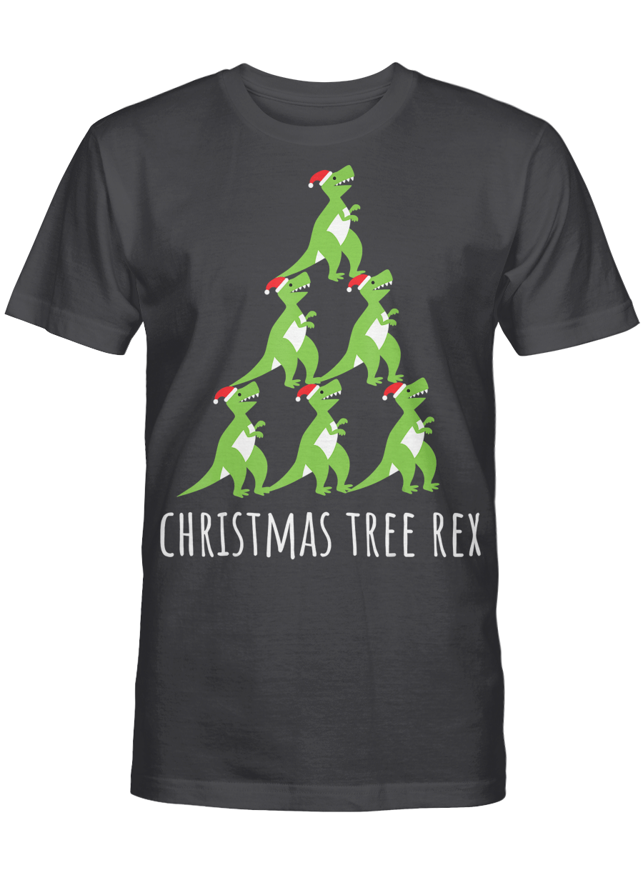 AmazeStyleZ Santa’s Reindeer, Ugly Christmas Sweater, Christmas Gift Ideas, Christmas Tree-Rex Dino Funny Boy Girl Holiday Shirt Gift T-Shirt