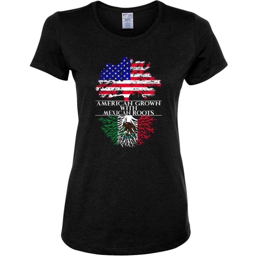 American Grown With Mexican Roots Americana / American Pride Womens Graphic T-Shirt