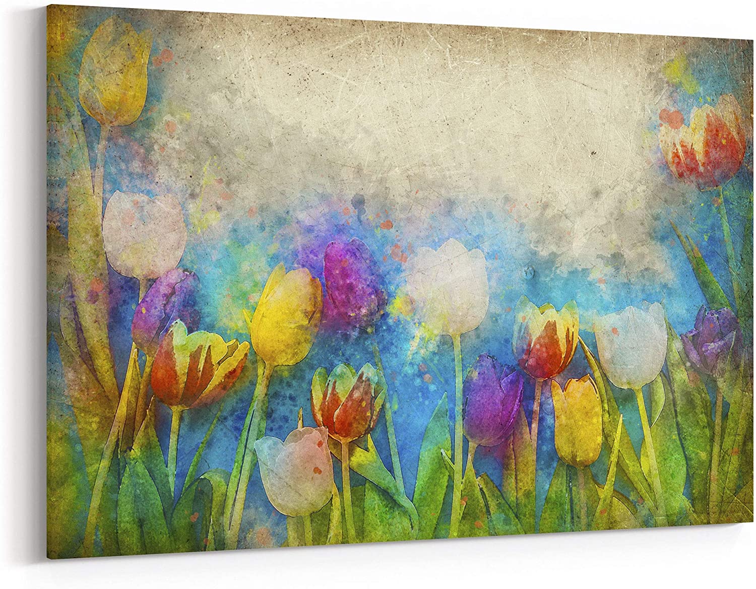 Vintage Flower Canvas Wall Art Oil Painting Giclee Printing Home Decor Gallery Wrapped