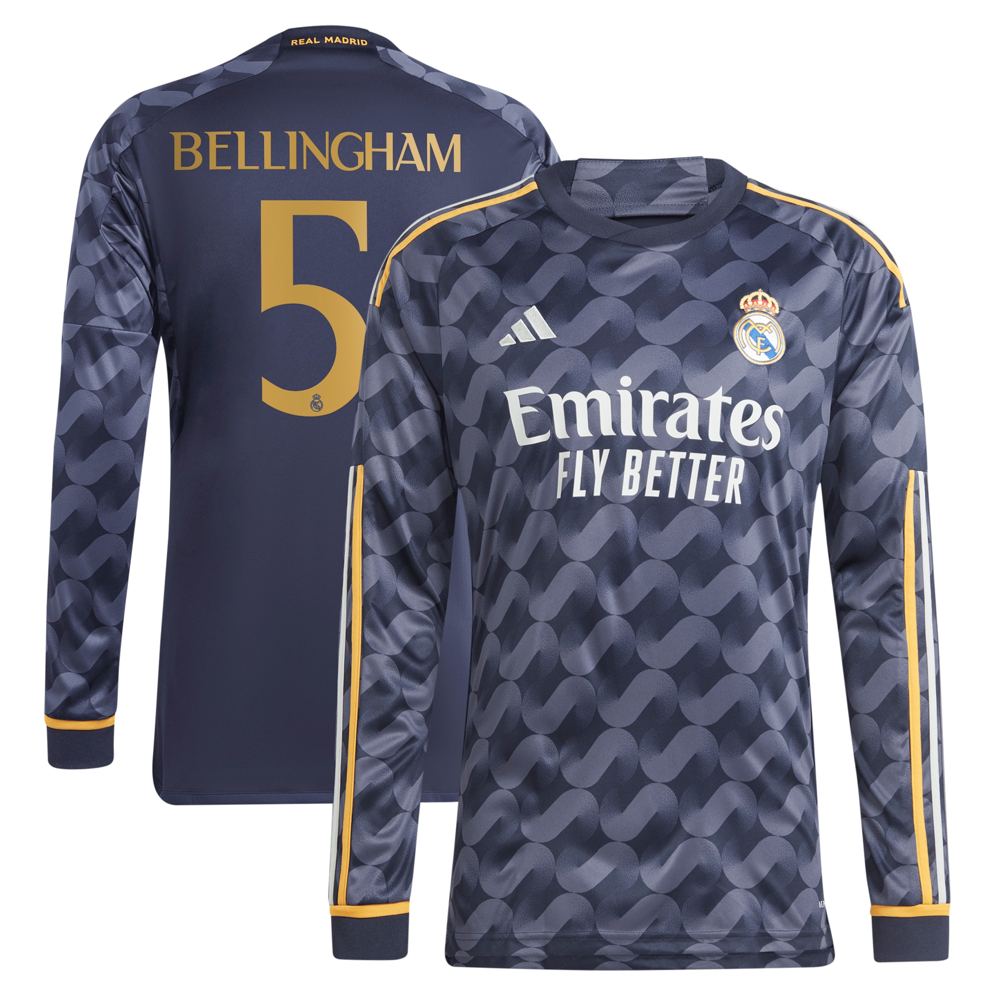 Jude Bellingham Real Madrid 2023/24 Away Long Sleeve Replica Player Jersey – Navy