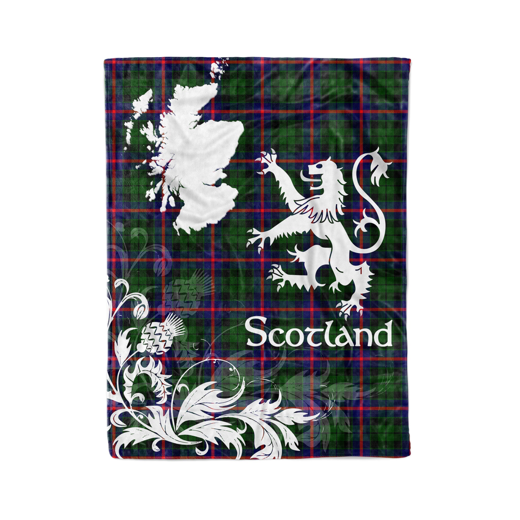 Tartan Plaid Fleece Blanket Tartan Blanket Thistle And Lion Scottish Clan Morrison Plaid Blanket