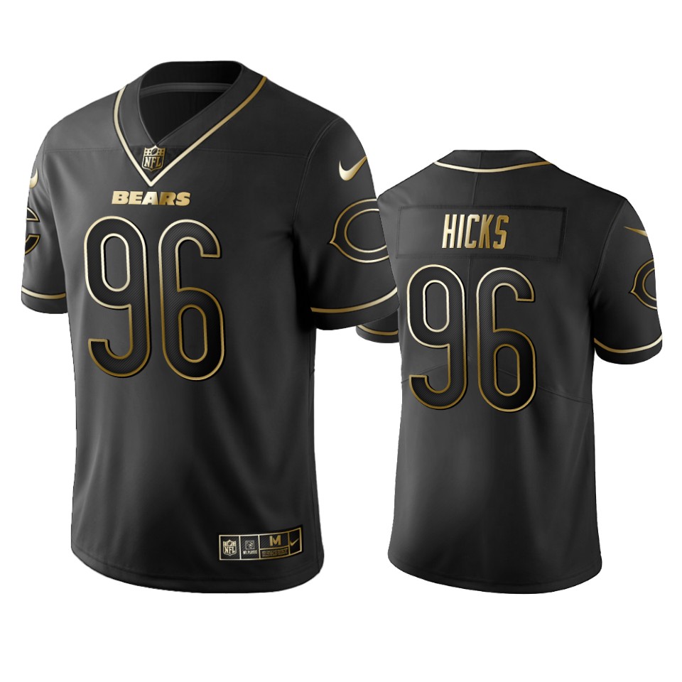 Chicago Bears Akiem Hicks Black Golden Edition 2019 Vapor Untouchable Limited Jersey – Mens