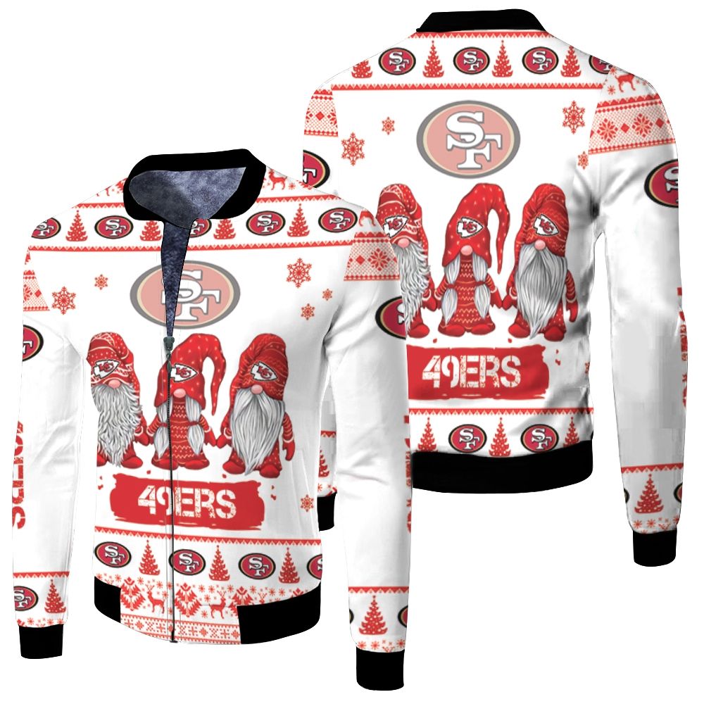 Christmas Gnomes San Francisco 49ers Ugly Sweatshirt Christmas 3D Fleece Bomber Jacket