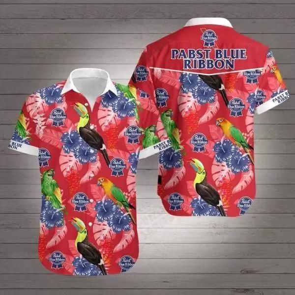 Pabst Blue Ribbon Hawaii Shirt White Men Women Beach Wear Short Sleeve Combo Ha72361