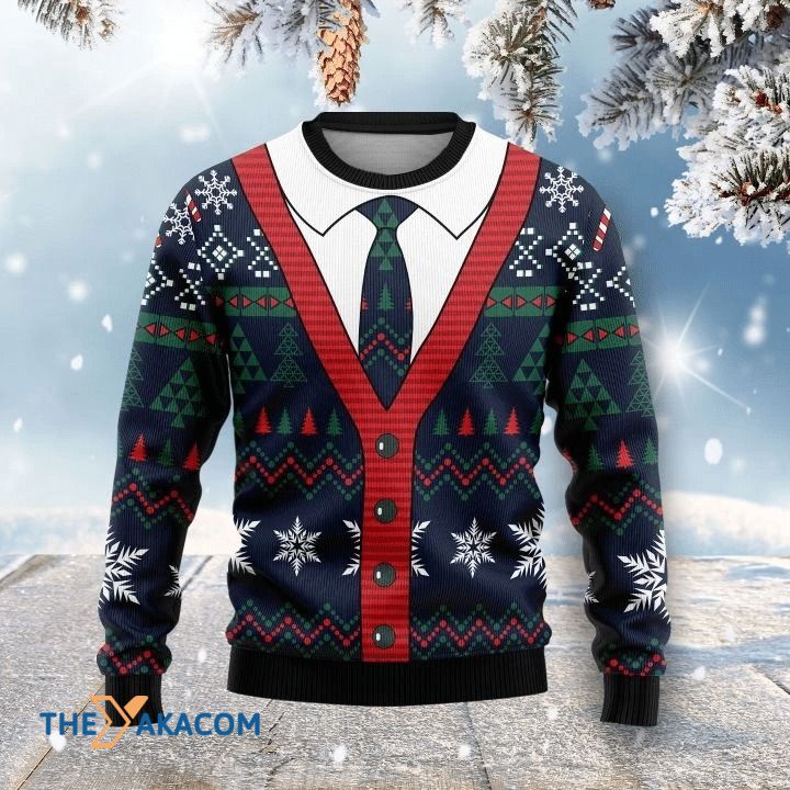 Shirt With Tie Shape Gift For Christmas Ugly Christmas Sweater