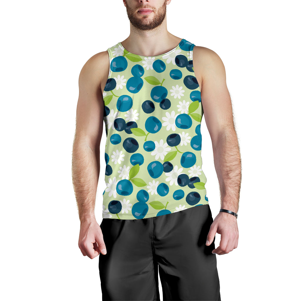 Blueberry Flower Pattern Men Tank Top