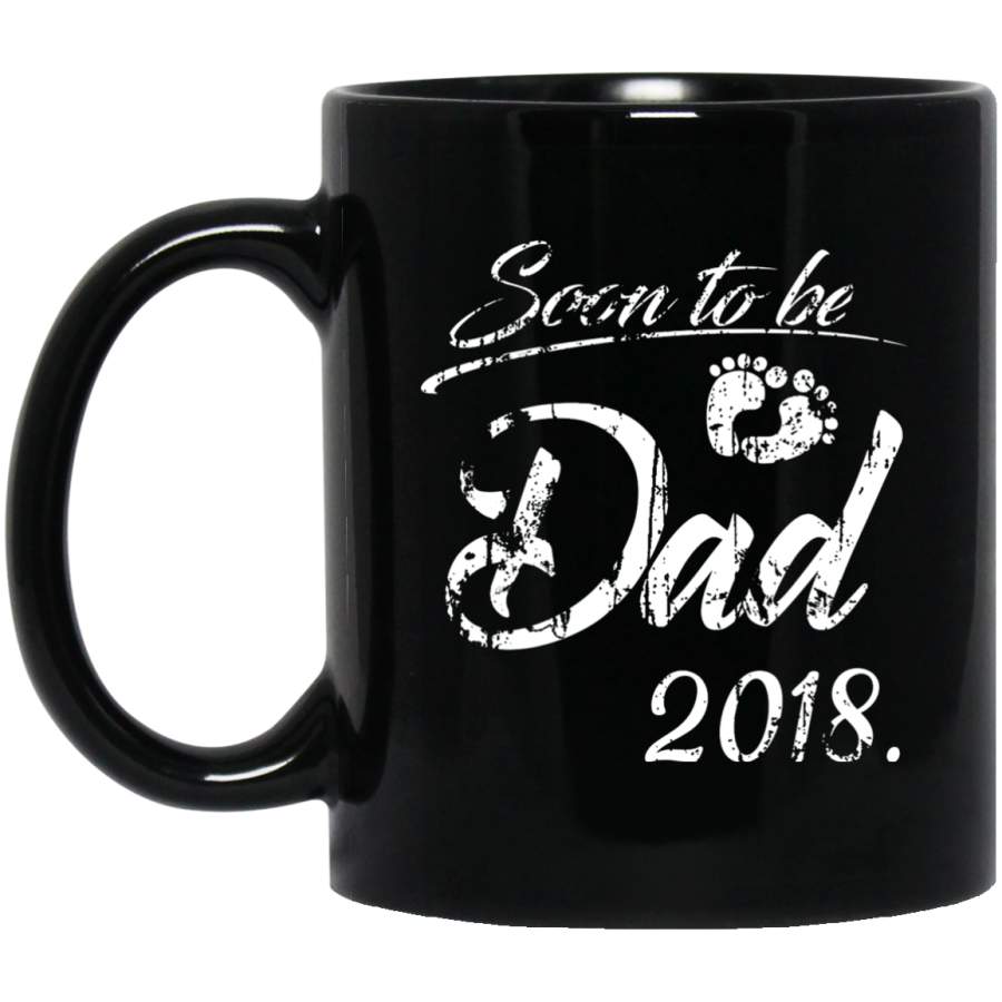 Vintage Soon To Be Dad 2018 Shirt Fathers Day Gifts BM11OZ 11 oz. Black Mug