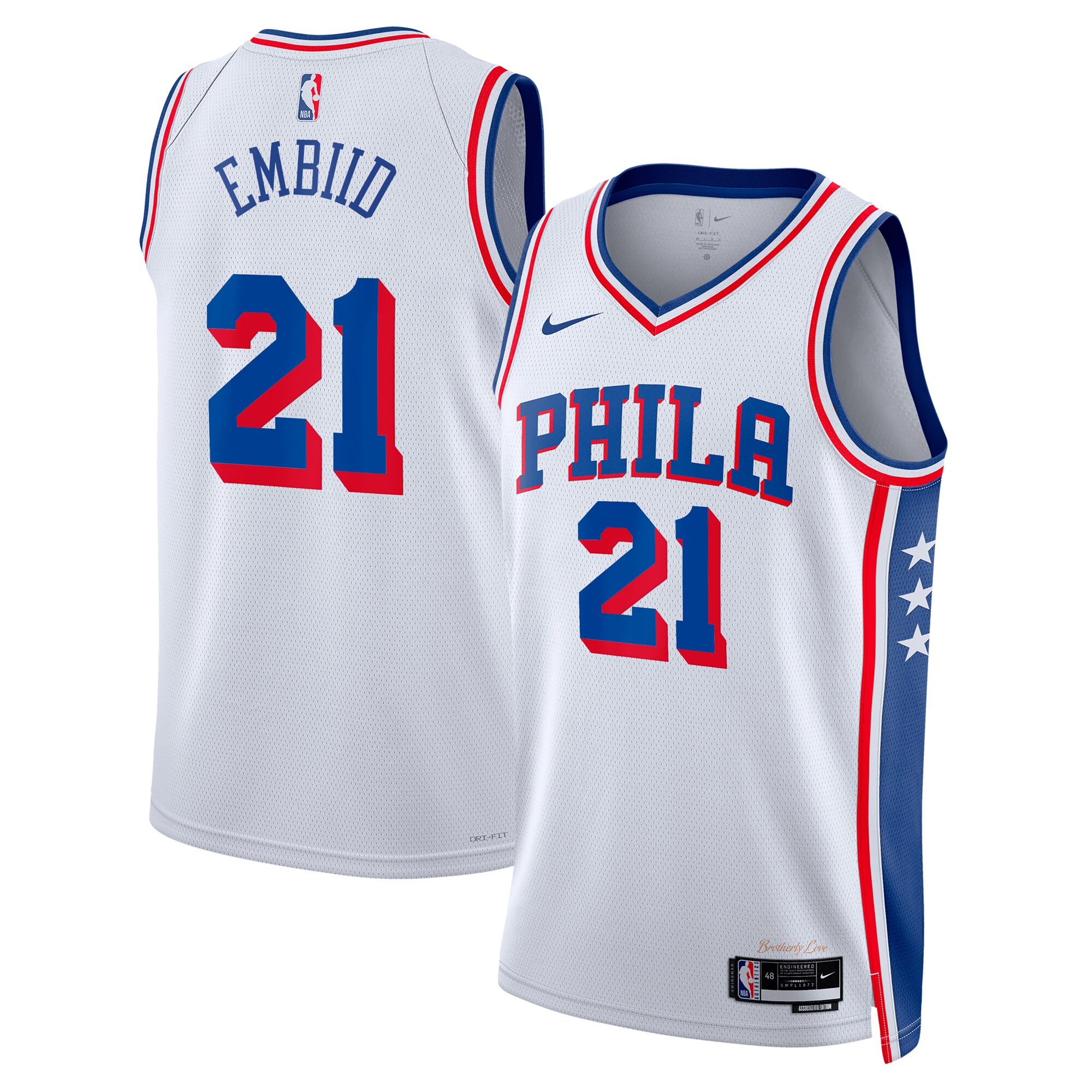 Philadelphia 76ers Association Edition Swingman Jersey – White – Joel Embiid – Unisex