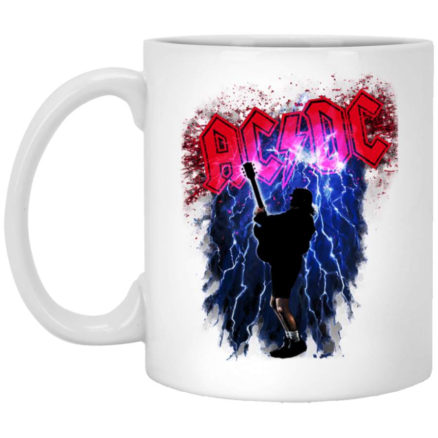 ACDC Thunderstruck Angus Young Rock White Mug