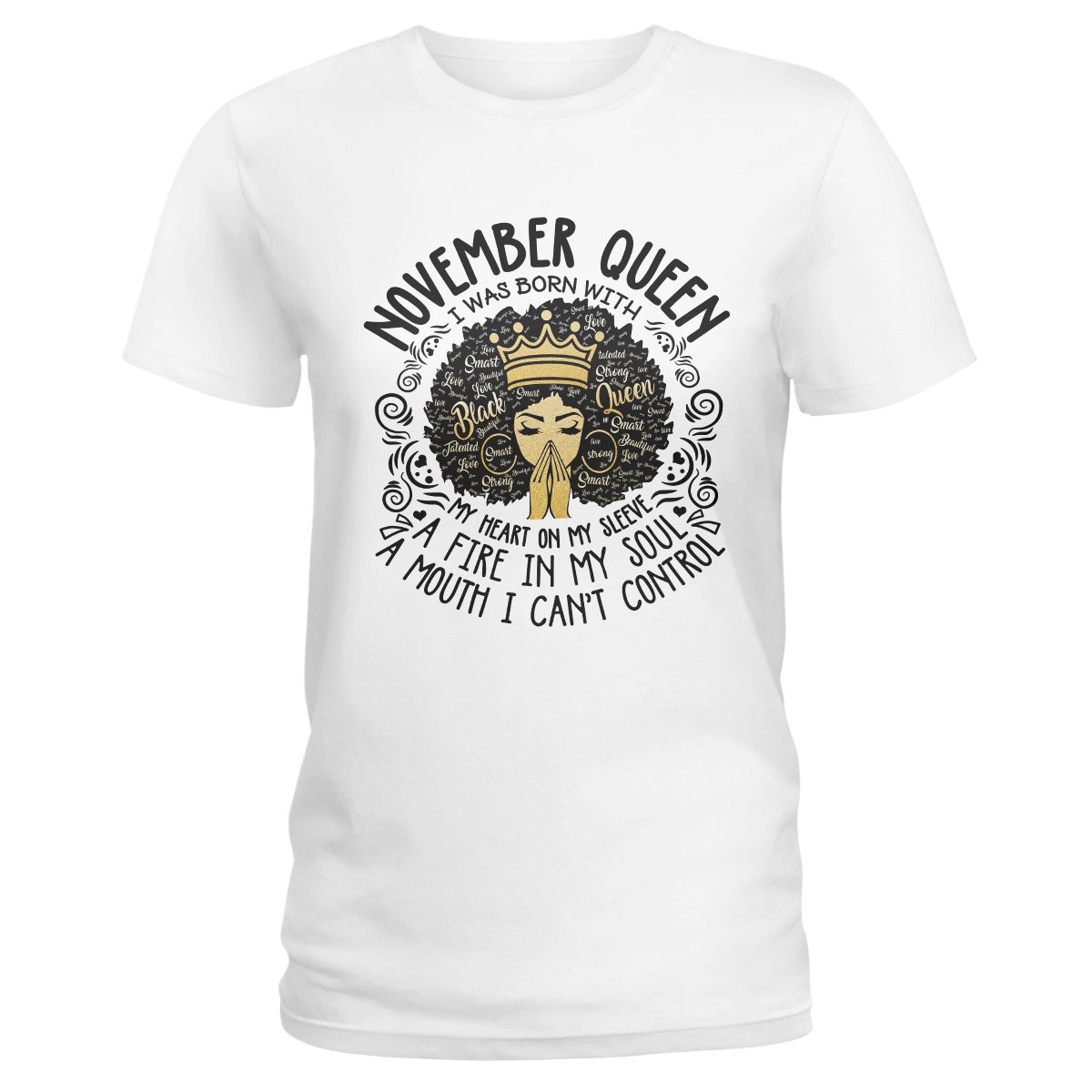 November Black Queen My Heart On My Sleeve Ver B Ez07 2809 Ladies T-Shirt