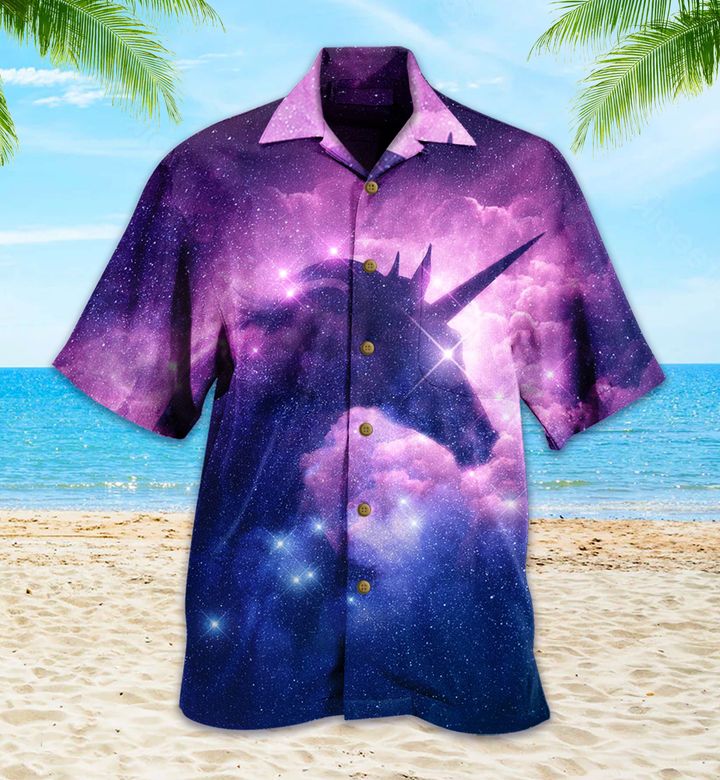 Galaxy Unicorn Violet Hawaii Shirt Ha100598