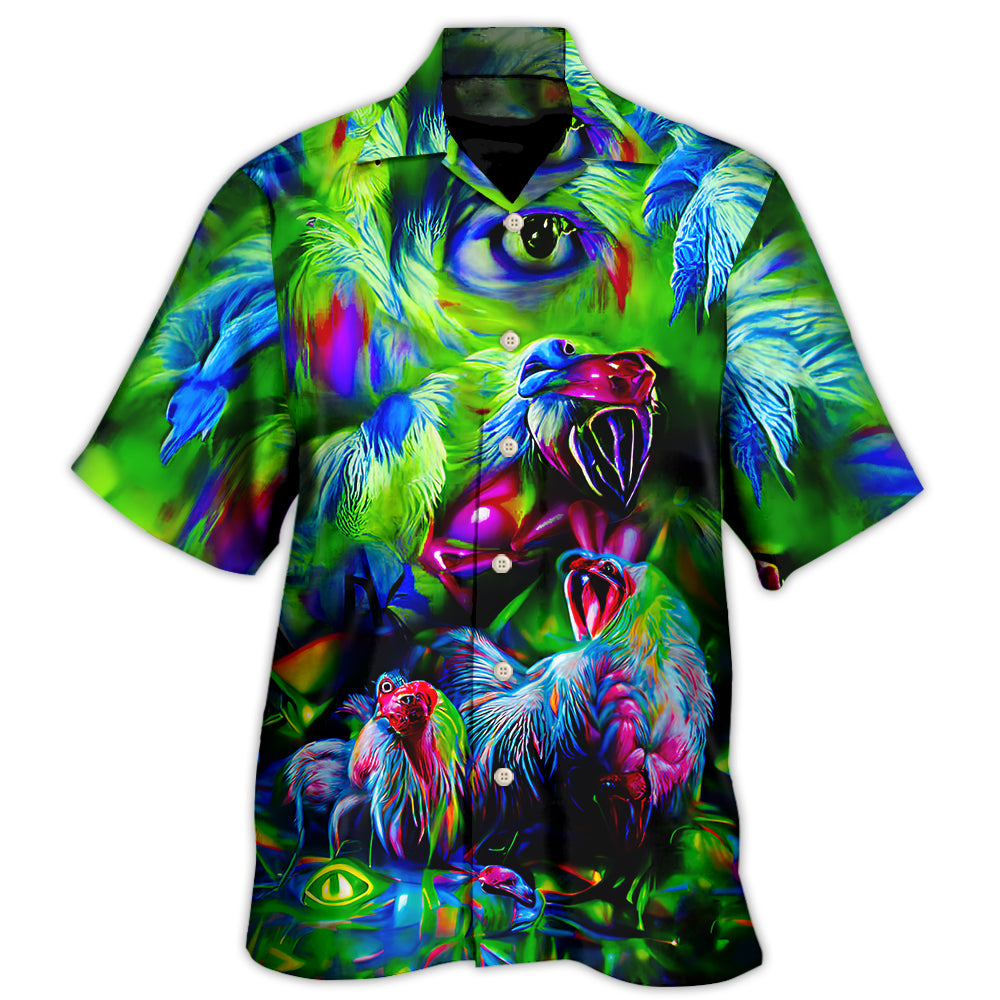 Chicken A Crowing Rooster Funny Neon Hawaii Shirt Ha104440