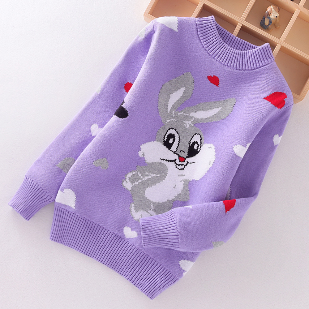 winter Girls Sweater Keep warm Girls clothing Cotton clothing children’s Sweater O-neck pullover knitting Sweater Kids clothes alx