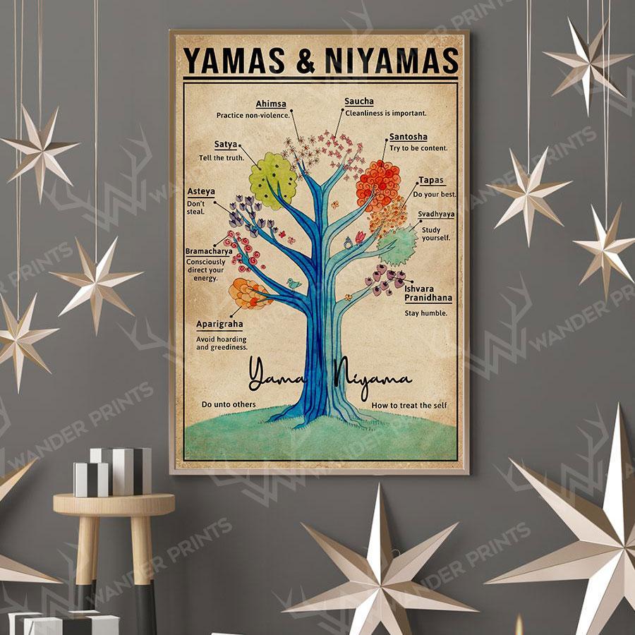 Yamas And Niyamas Raja Yoga Poster