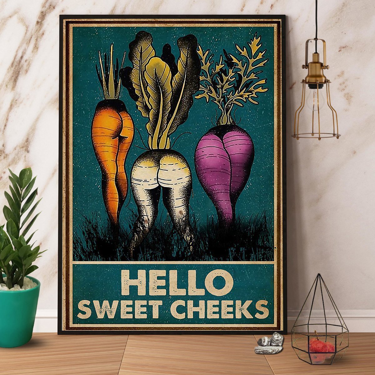 Carrot Hello Sweet Cheek Love Garden Vintage  Poster No Frame Matte Canvas