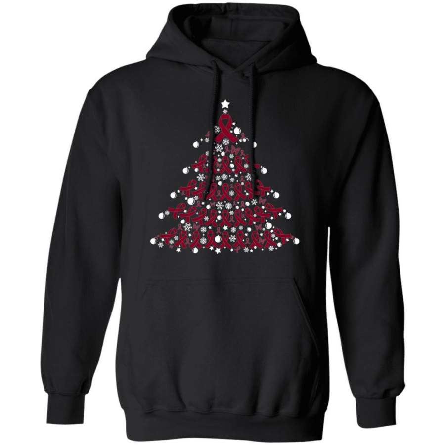 Christmas Hoodie Multiple Myeloma Awareness Xmas Tree Hoodie VA12