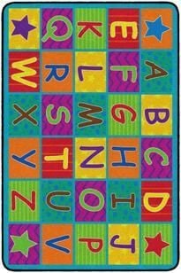 Flagship Carpets Cheerful Alphabet Cheerful Alphabet Teal Rug TTVNVRW DNNTVN