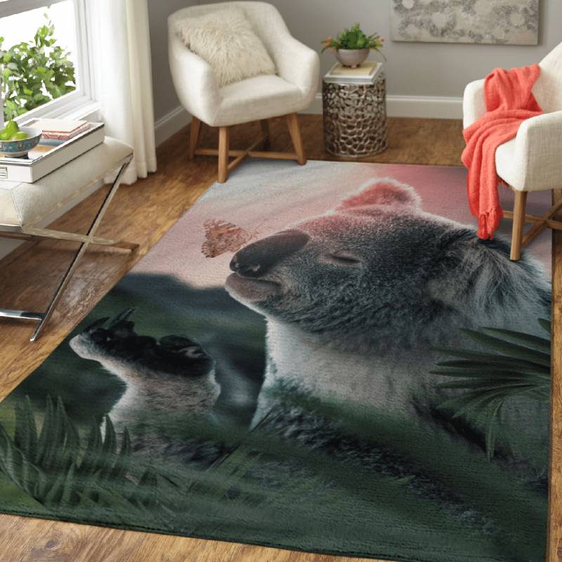 The Koala and Butterfly – Animals Area Rug Carpet