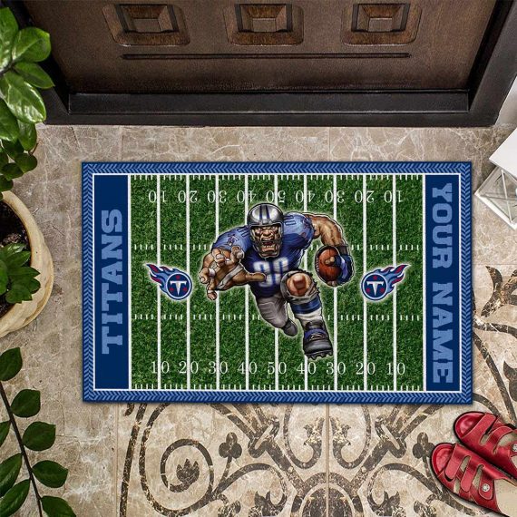 Tennessee Titans Vintage Design Classic Custom Name Entrance Doormat Rug