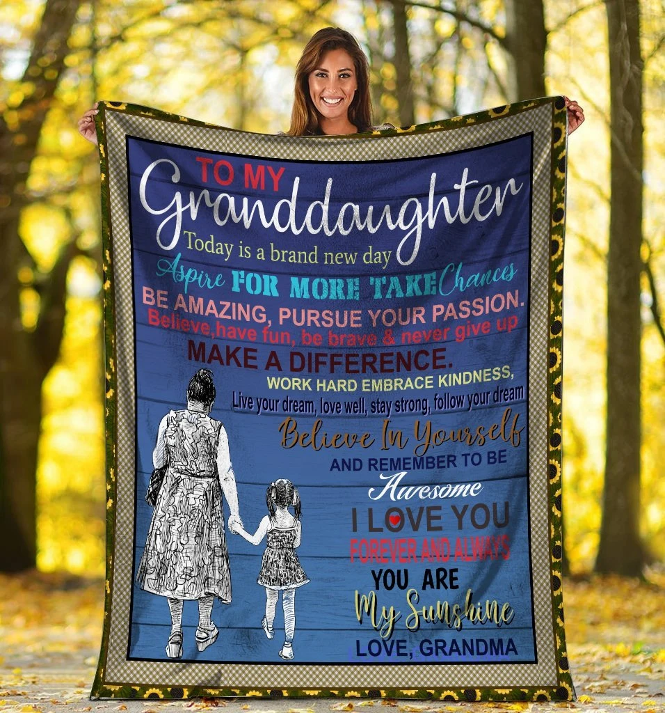 Personalized Fleece Blanket For Granddaughter From Grandma Today Is A ...