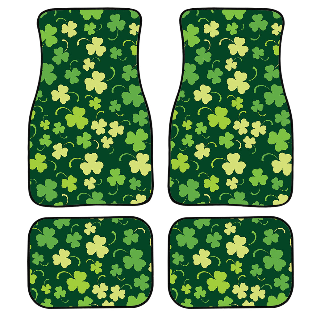 Green Clover Saint Patrick’S Day Print Front And Back Car Floor Mats, Front Car Mat