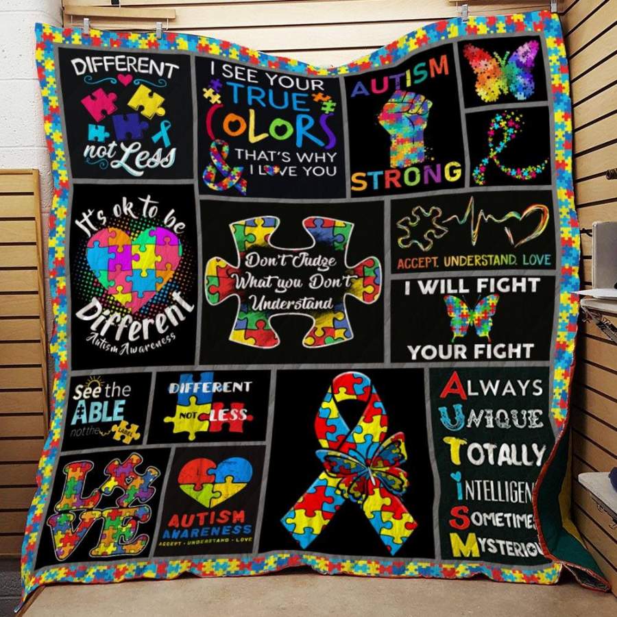 Autism – It’s okay to be different autism support blanket – GST