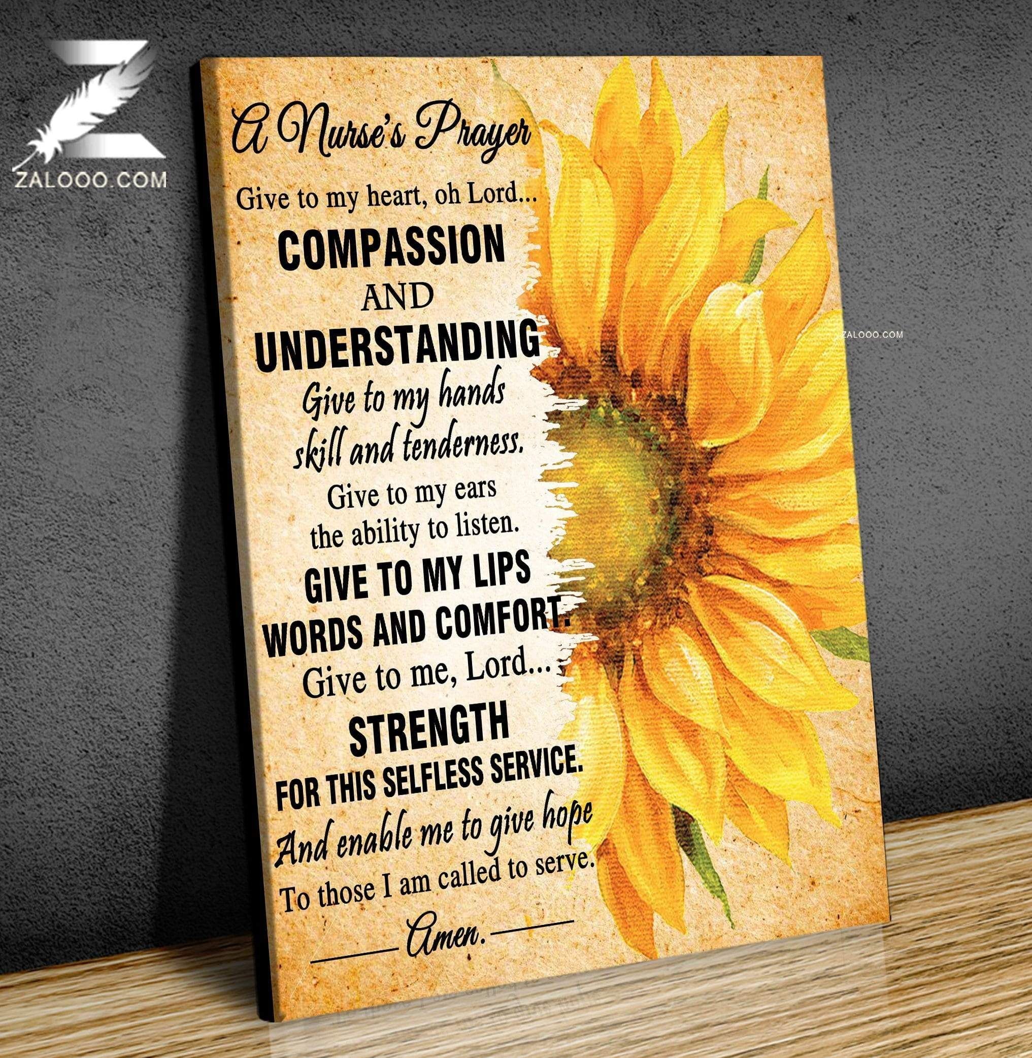 Canvas – Nurse – A Nurses Prayer Gift For Family, Wall Art Decor, Canvas Print, Home Decor