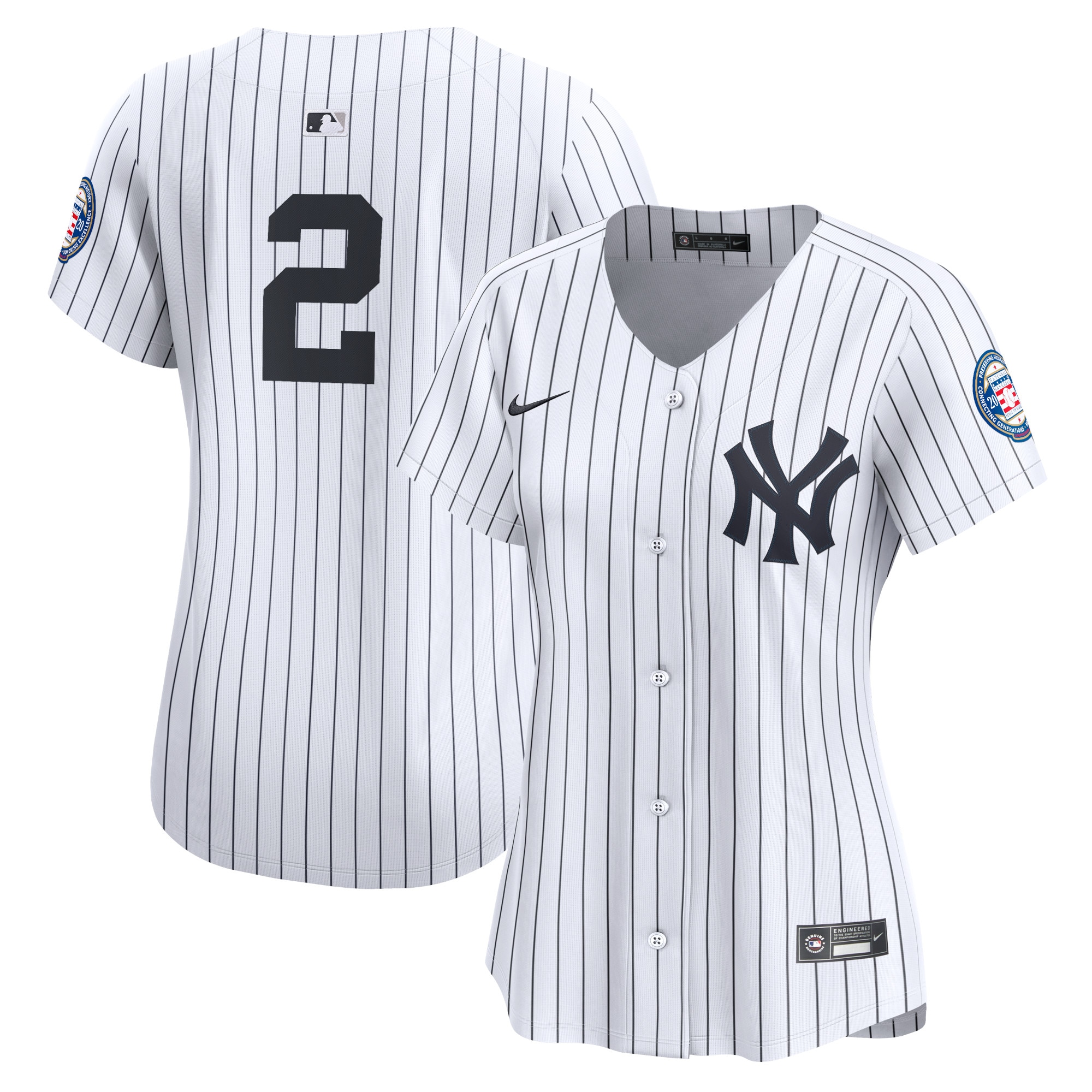 Derek Jeter New York Yankees Women's Home Limited Player Jersey – White