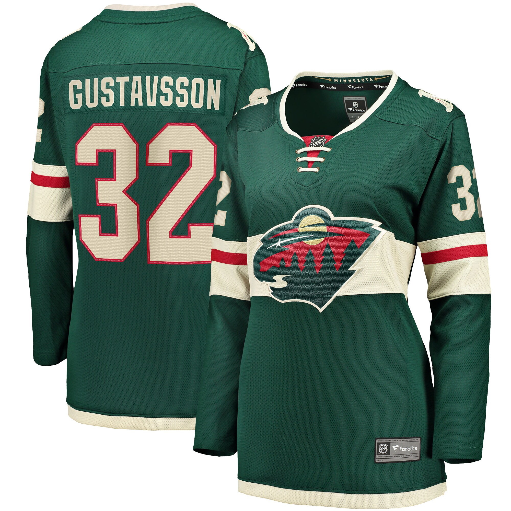 Filip Gustavsson Minnesota Wild Branded Women's Home Breakaway Player Jersey – Green