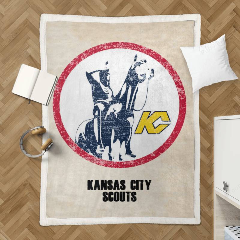 KANSAS CITY SCOUTS Retro – Distressed Sports Sherpa Fleece Blanket