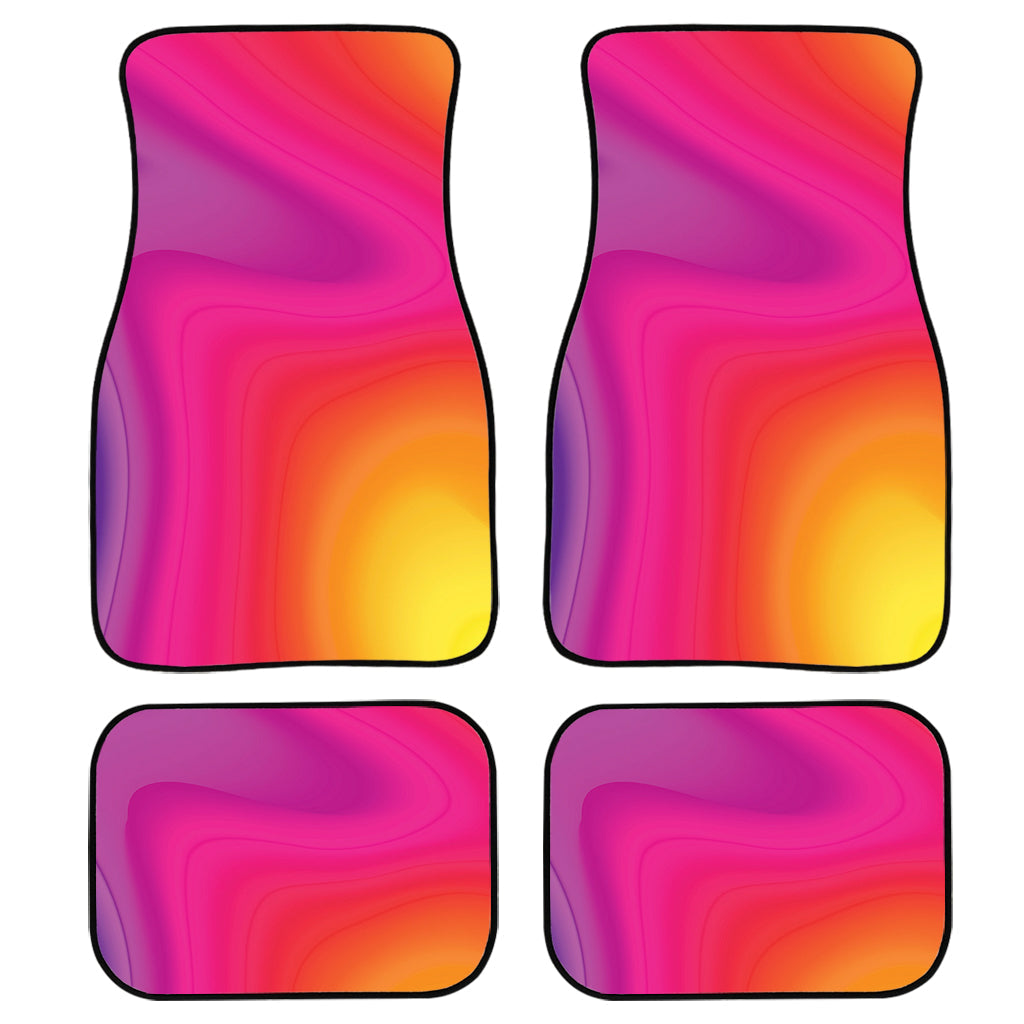 Rainbow Flow Print Front And Back Car Floor Mats, Front Car Mat