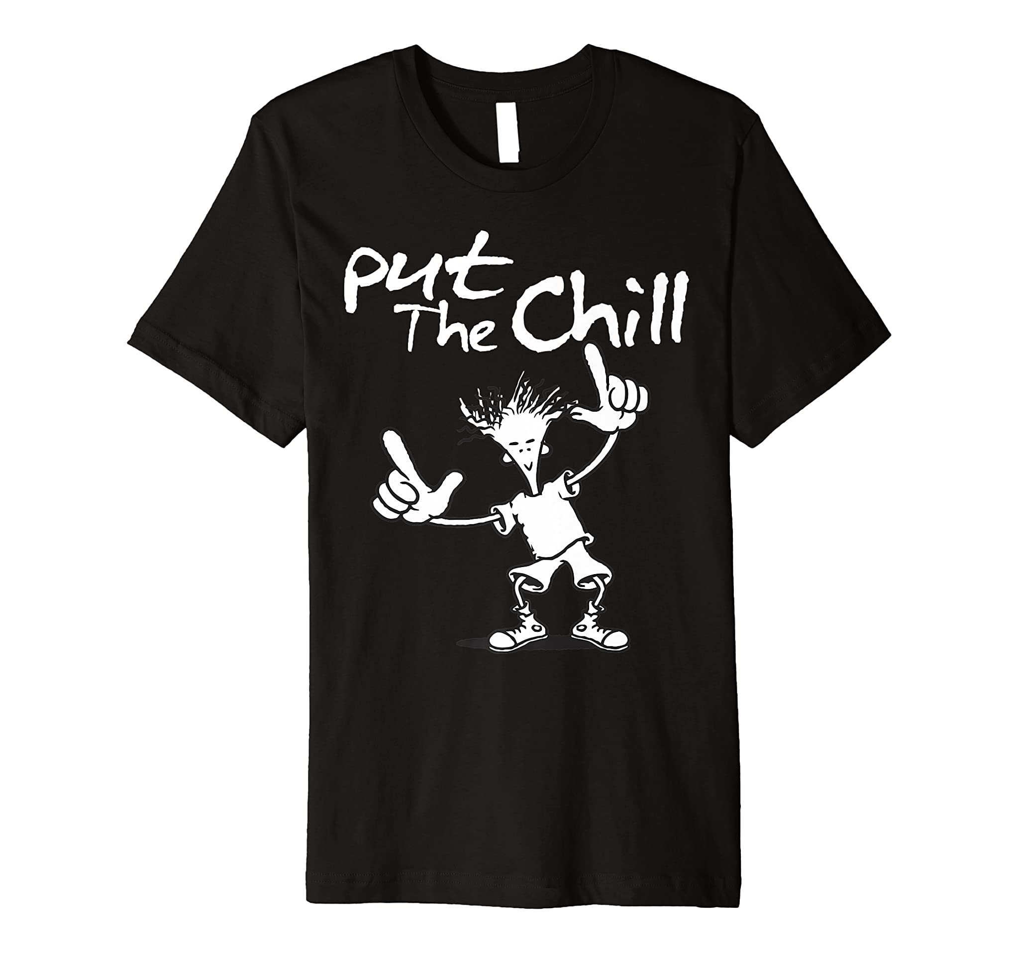 Put The Chill Funny Fido Dido Mascot Hands Up Summer Drink Premium T-Shirt