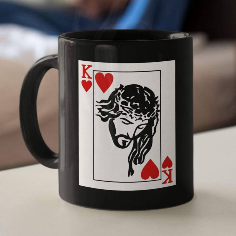 Jesus is King of hearts coffee mug