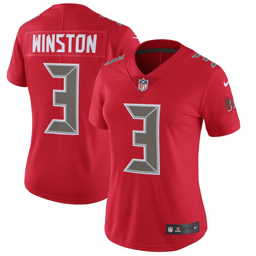 Women’S Tampa Bay Buccaneers Jameis Winston Nike Red Finished Color Rush Limited Jersey