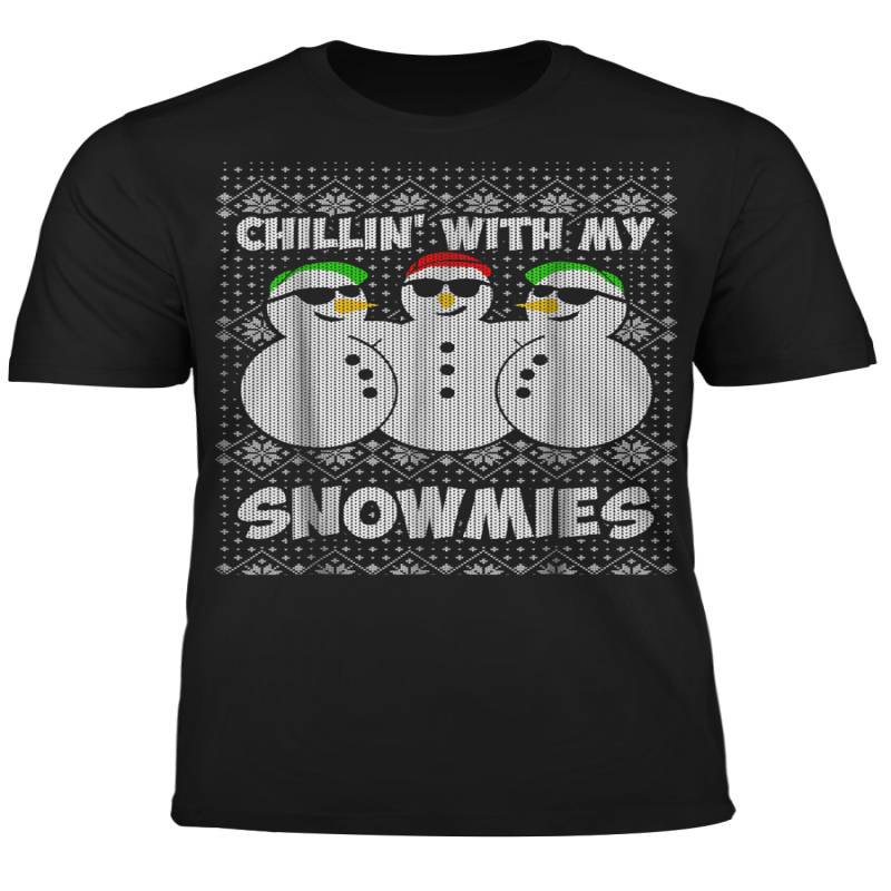 Chillin With My Snowmies Hat Ugly Christmas Shirt