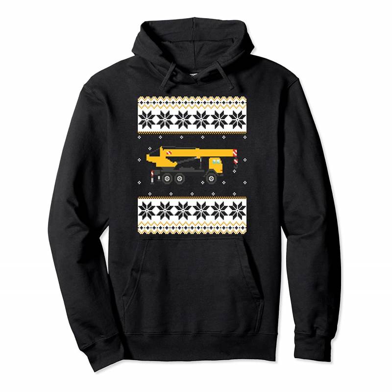 Ugly Christmas Sweater Boys Kids Truck Crane Construction Pullover Hoodie, T-Shirt, Sweatshirt