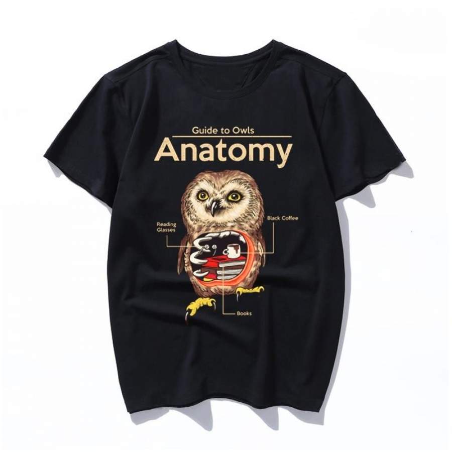 anatomy of owls funny t shirt women men harajuku Graphic tshirt streetwear kawaii 90s Hip Hop t-shirt Print short sleeve Casual