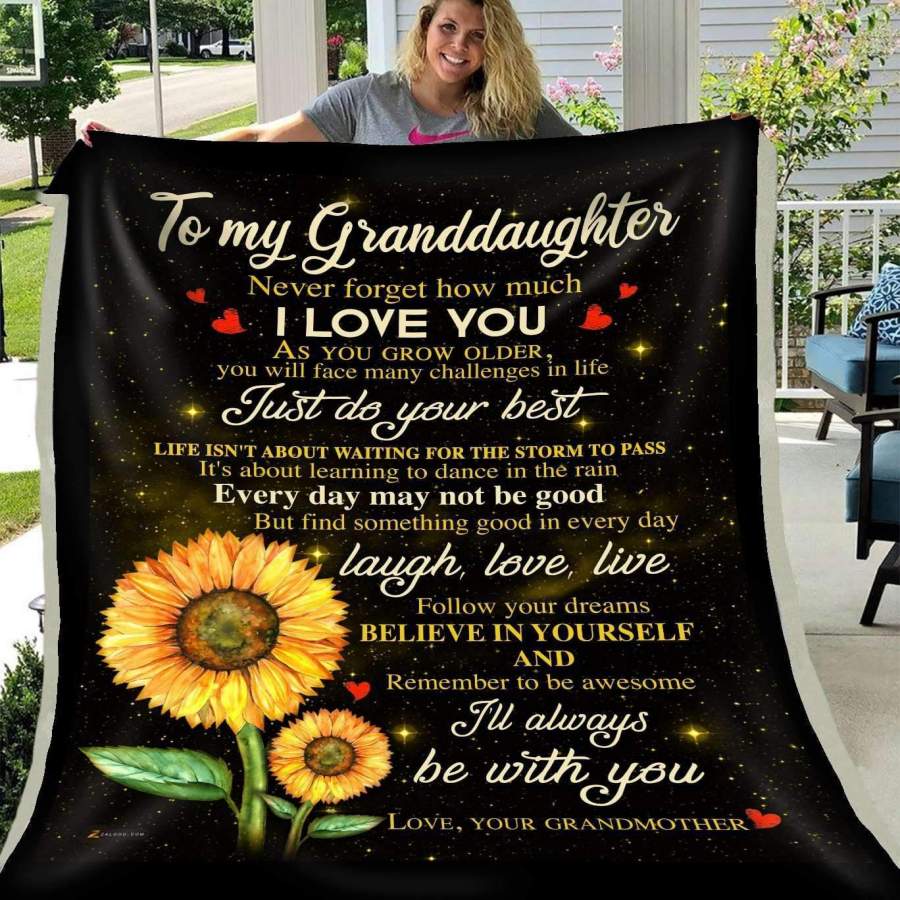 Blanket Giving Granddaughter Just Do Your Best