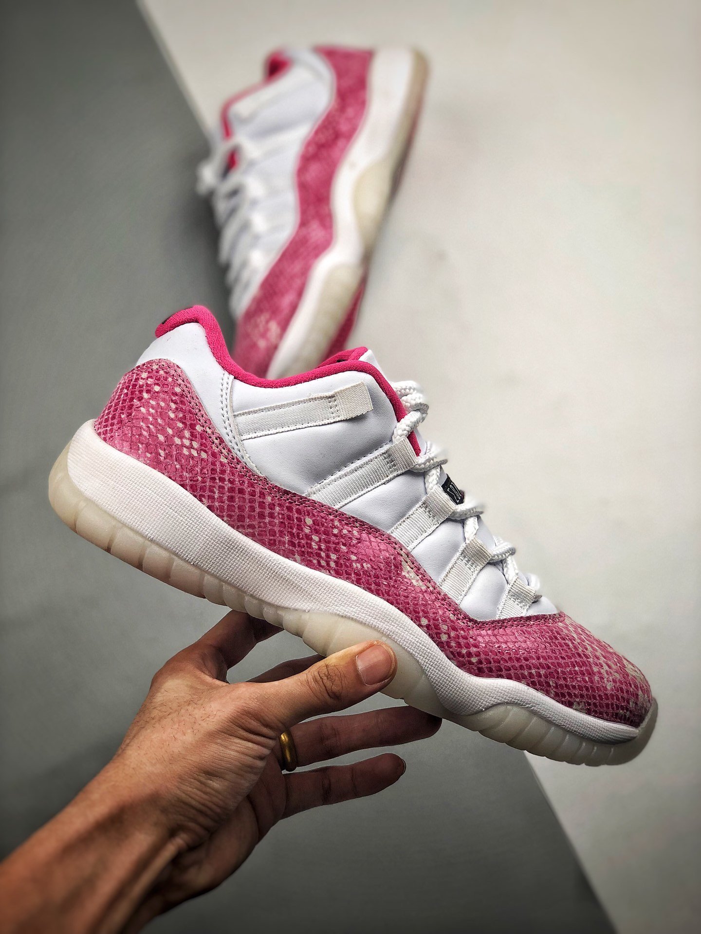 JD 11 Low WMNS Pink Snakeskin WhiteWatermelon-Black 5341415