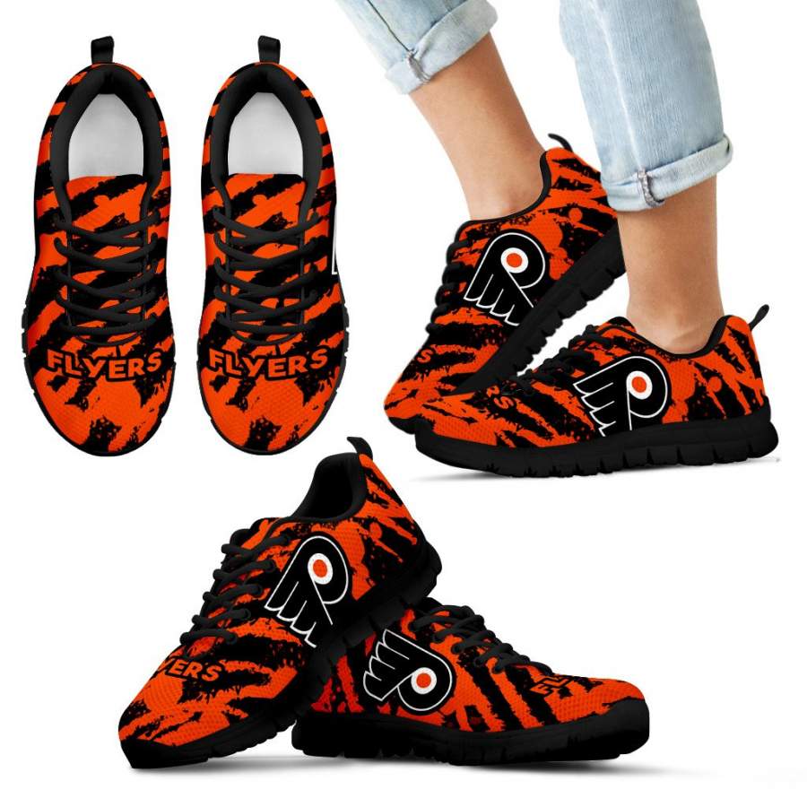 Stripes Pattern Print Philadelphia Flyers Sneakers