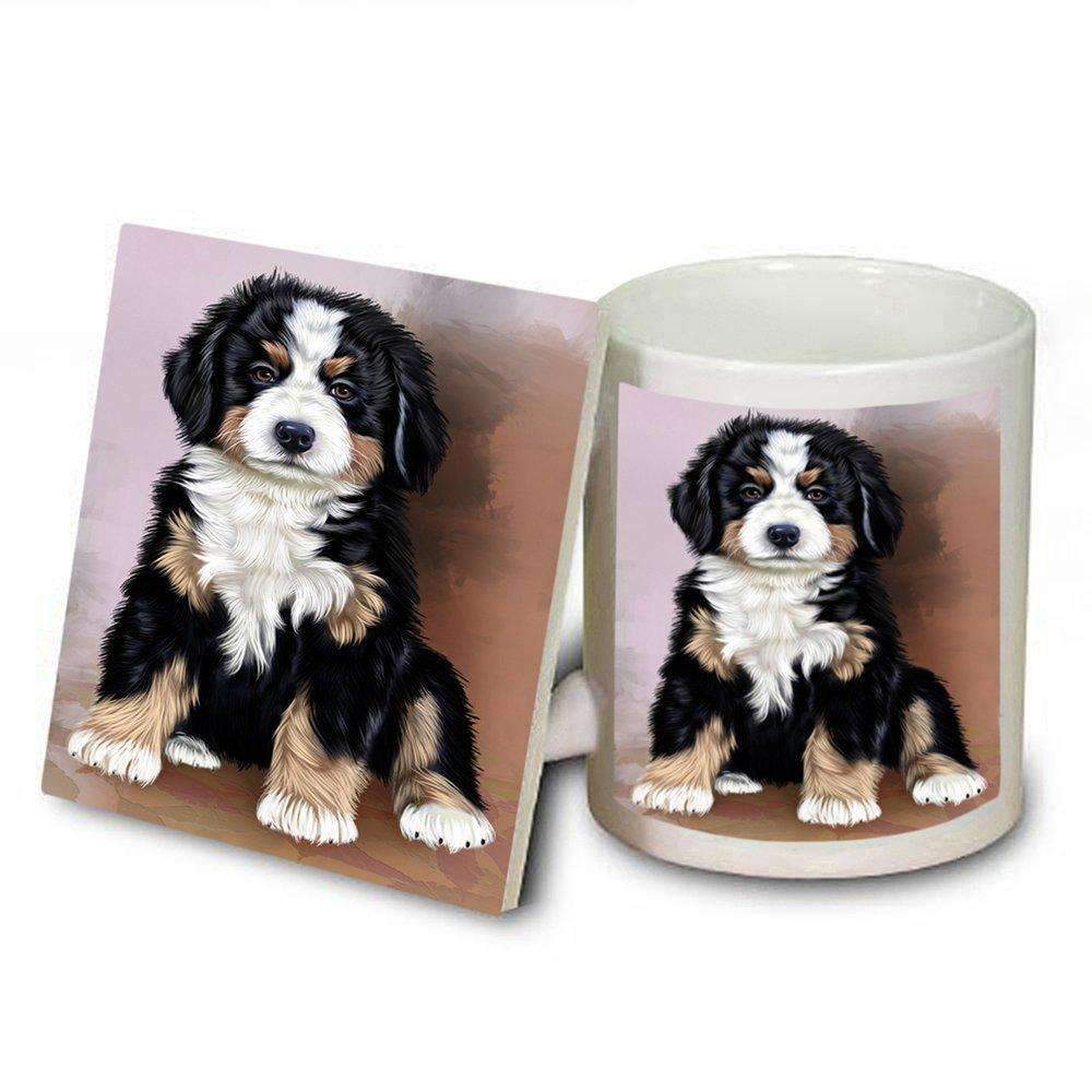 Bernese Mountain Puppy Dog Mug And Coaster Set