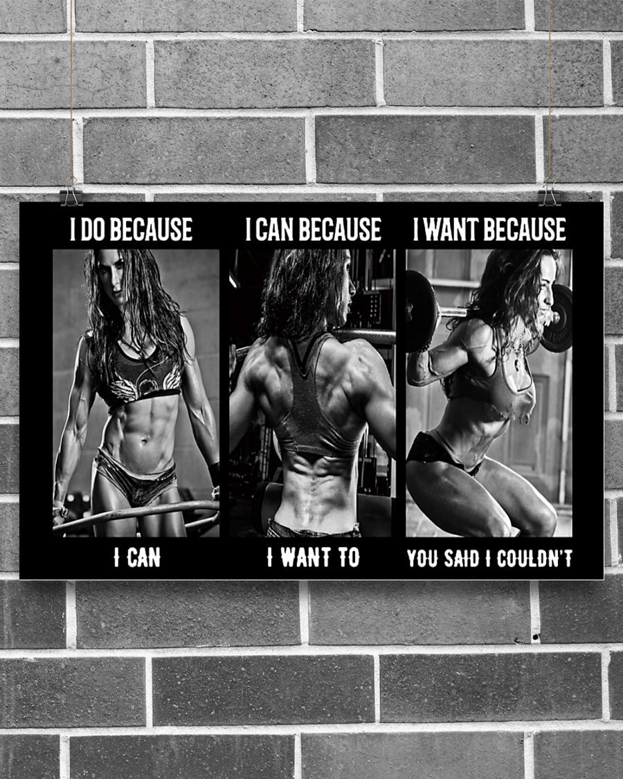 Fitness I Do Because I Can Horizontal Canvas And Poster | Wall Decor Visual Art