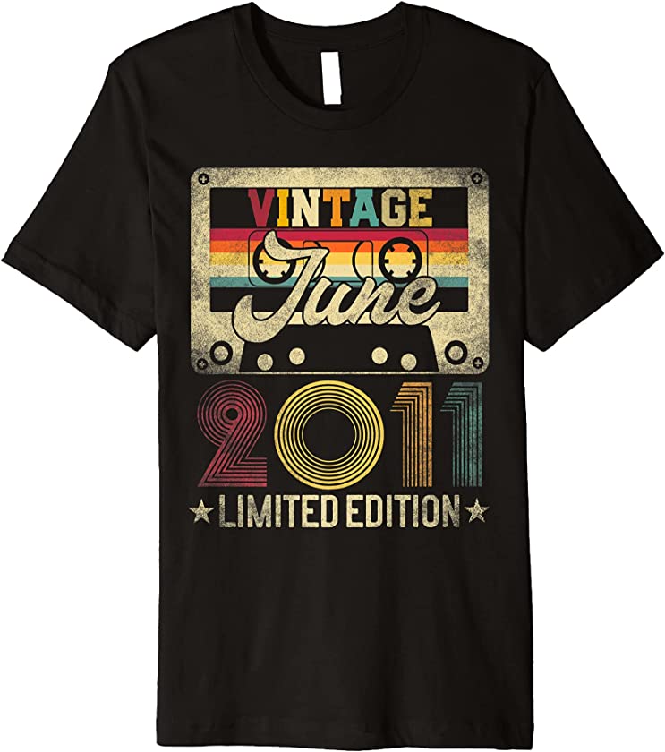 2011 June 10th Birthday 10 Years Old Limited Edition Vintage Premium T-Shirt