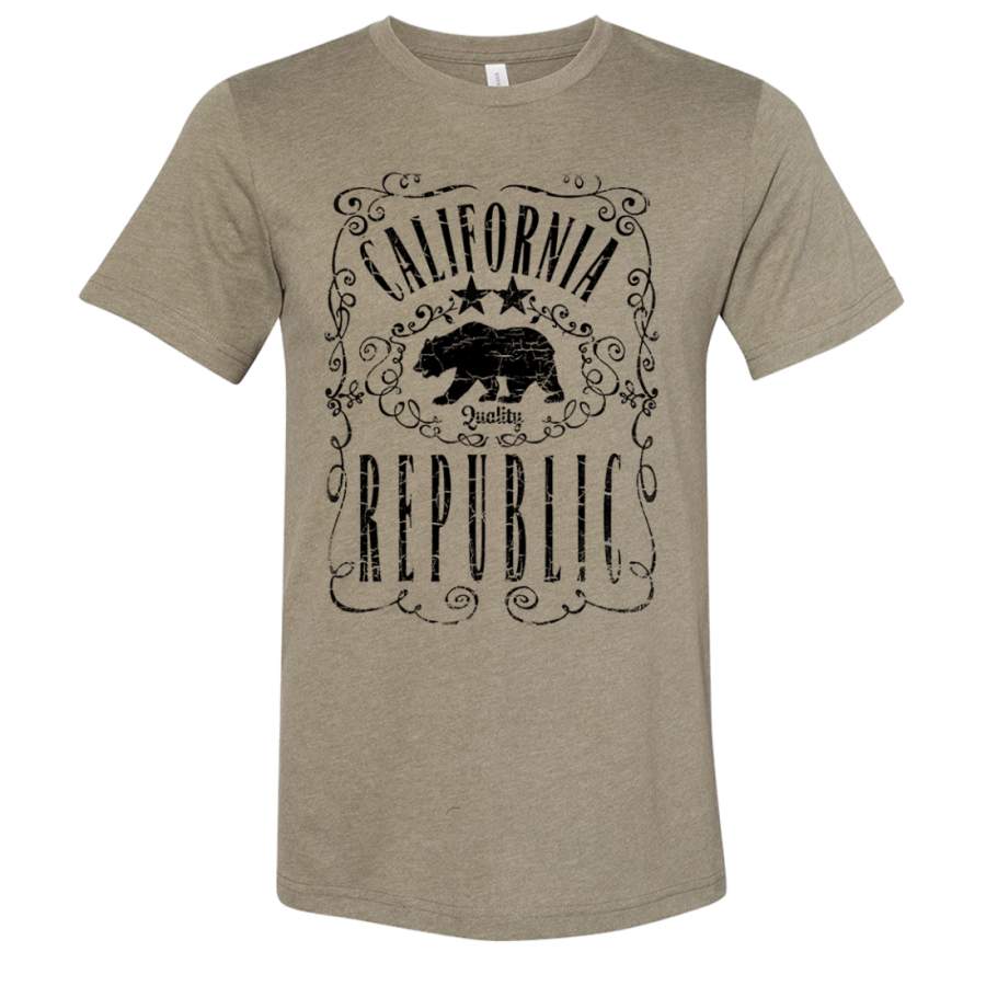 California Republic JD Whiskey Black Print Asst Colors Sueded Tee