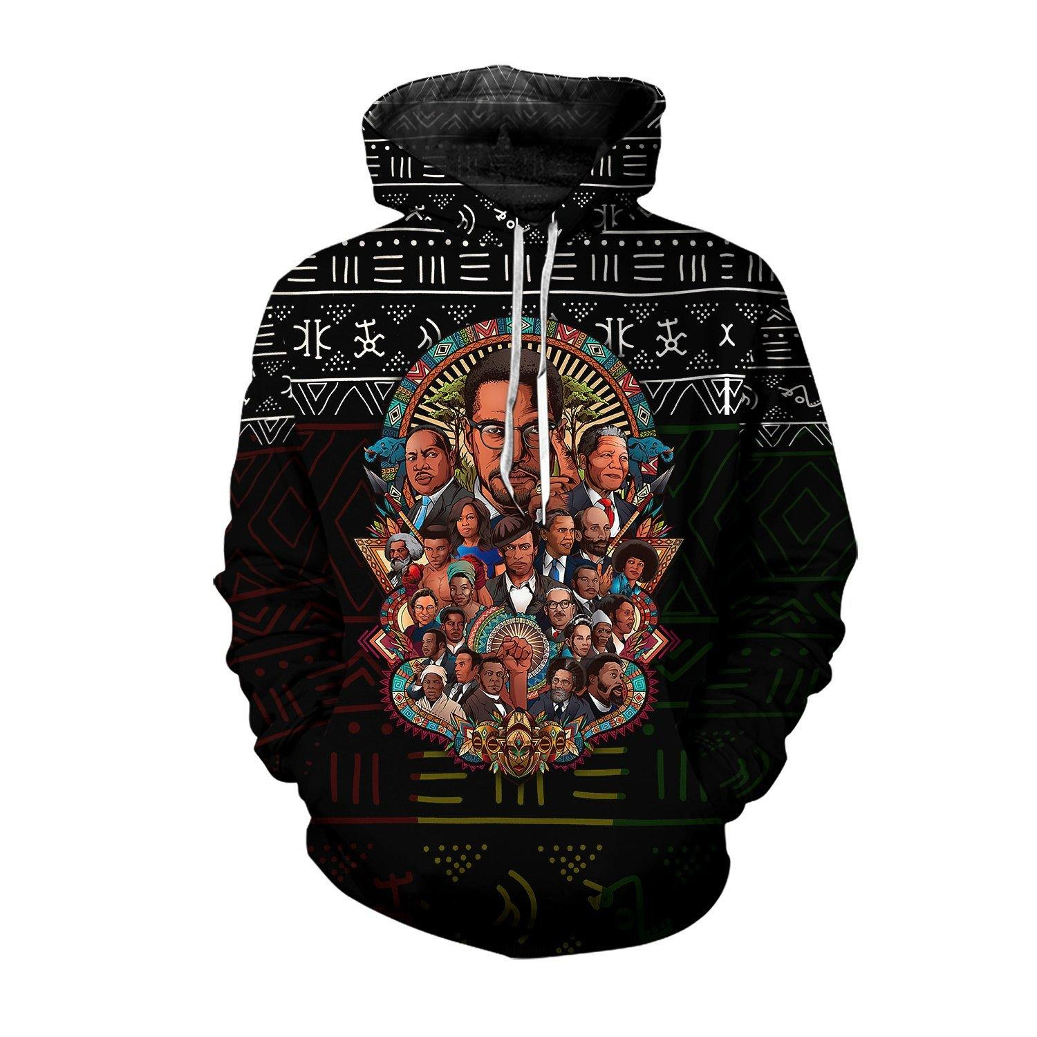 Black Power Black History Allover Print Hoodie For Men And Women