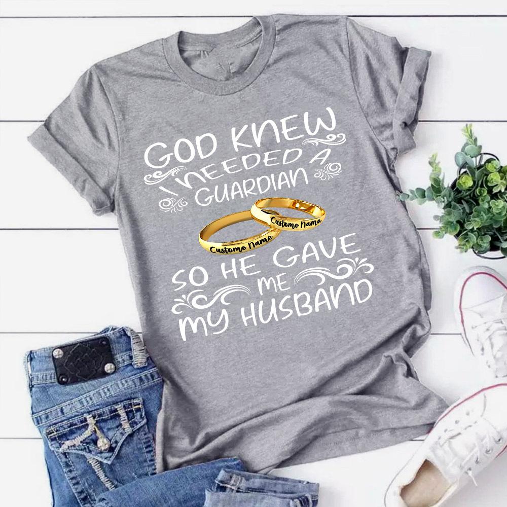 Apayprint – God Gave Me My Husband | Personalized Shirts, S – 5XL, White Grey Pink Blue Black