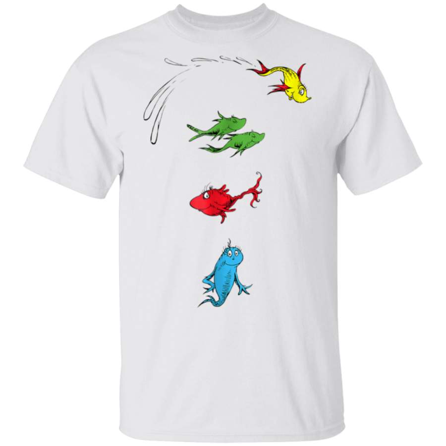 Dr Seuss One Fish Two Fish Red Fish Blue Fish Tshirt