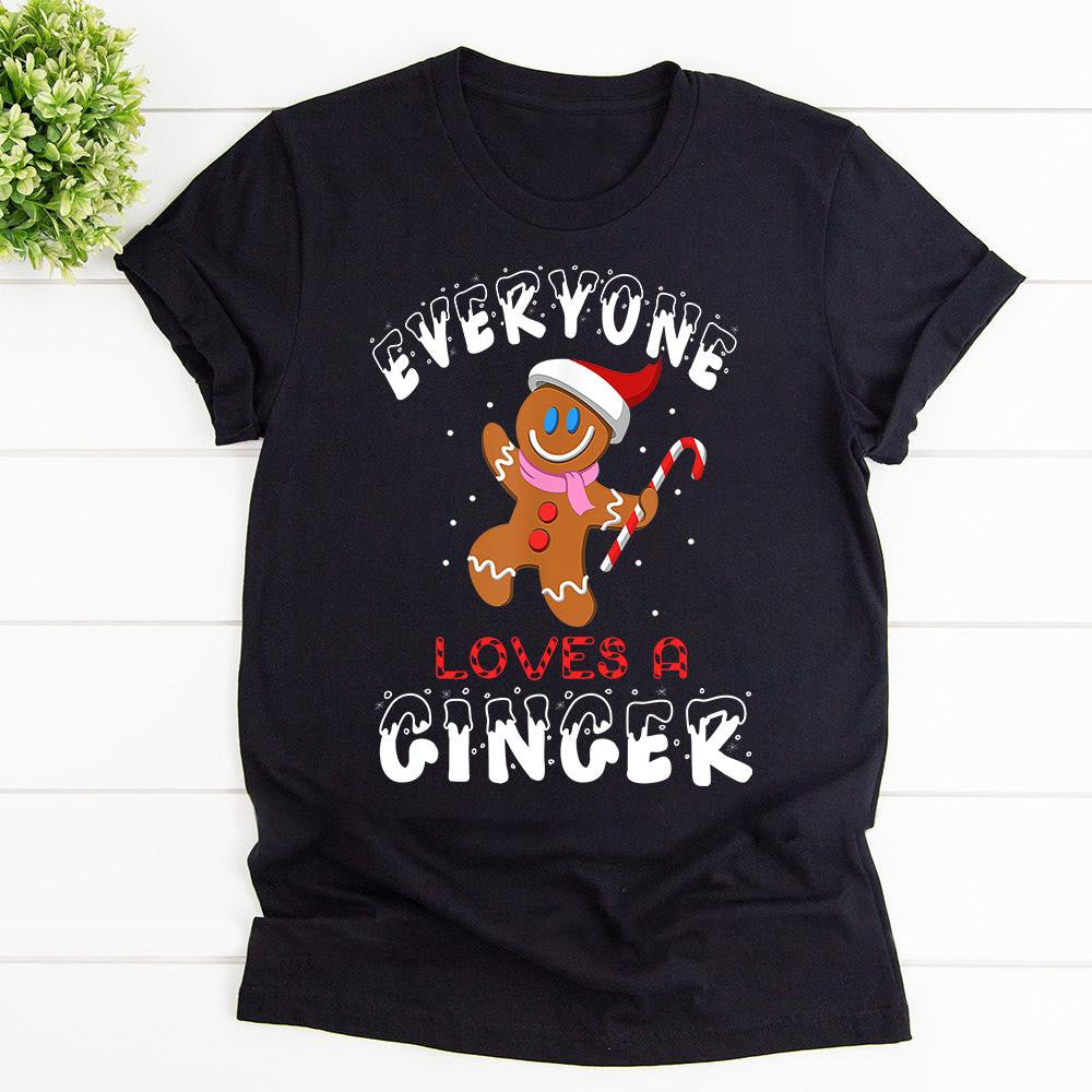 Christmas Ginger Funny Everyone Loves A Ginger Candy Cane Santa Hat Graphic Unisex T Shirt, Sweatshirt, Hoodie Size S – 5XL